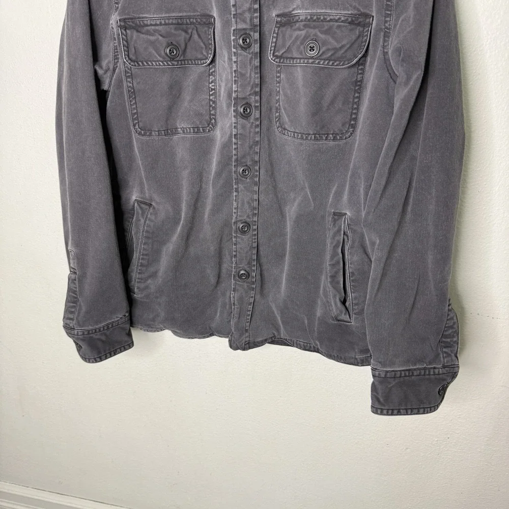 Faherty Stretch Gray Blanket Lined CPO Shirt Jacket Workwear Men's Small
